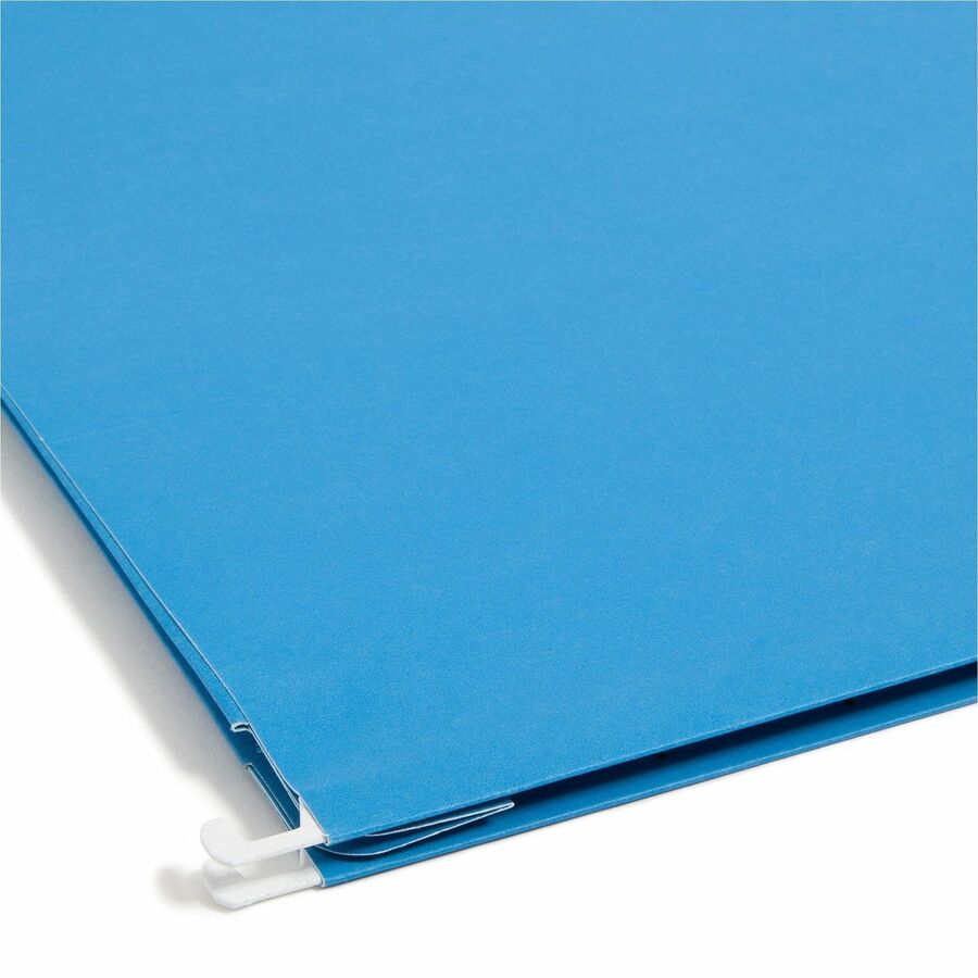 Smead 1/5 Tab Cut Letter Recycled Hanging Folder - 8 1/2" x 11" - 2" Expansion - Top Tab Location - Assorted Tab Position - 11 pt. - Vinyl - Sky Blue - Hanging System - 10% Recycled - 25 / Box