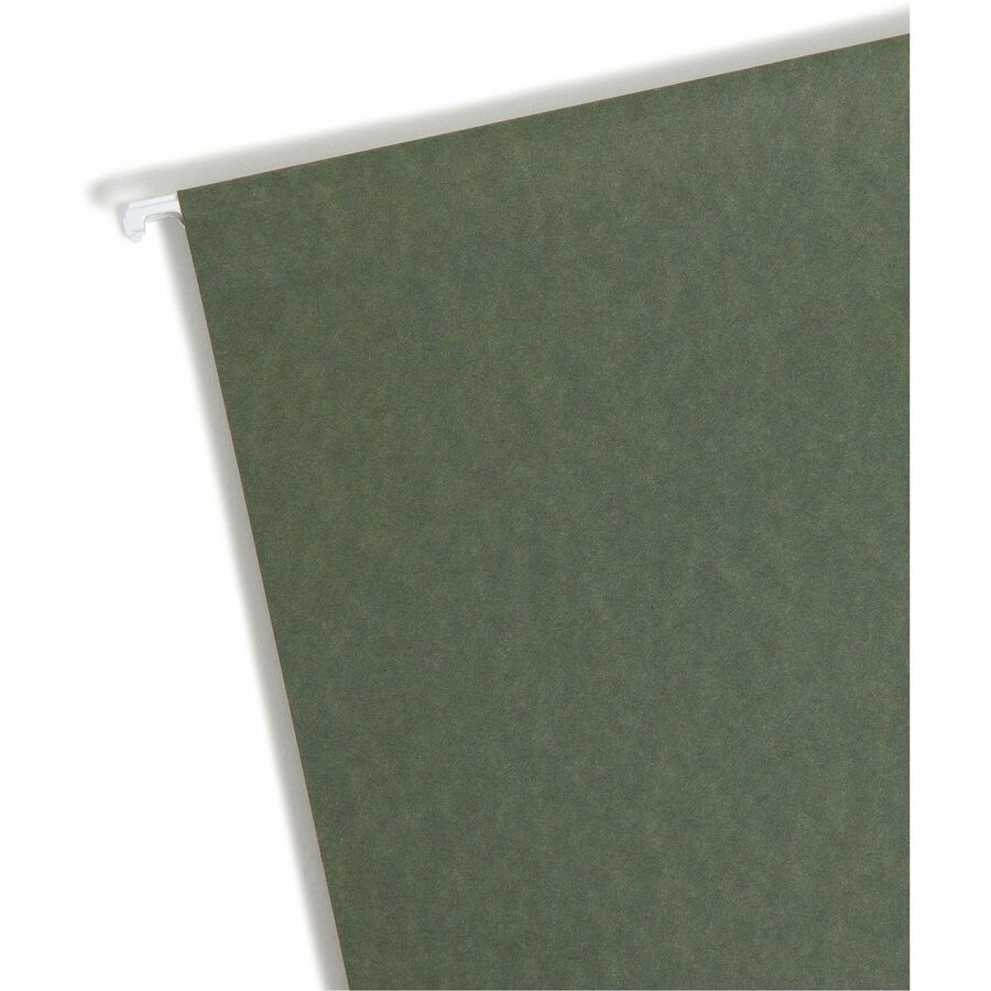 Smead Letter Recycled Hanging Folder - 8 1/2" x 11" - 3" Expansion - 11 pt. - Pressboard - Standard Green - Reinforced Base - 10% Recycled - 25 / Box