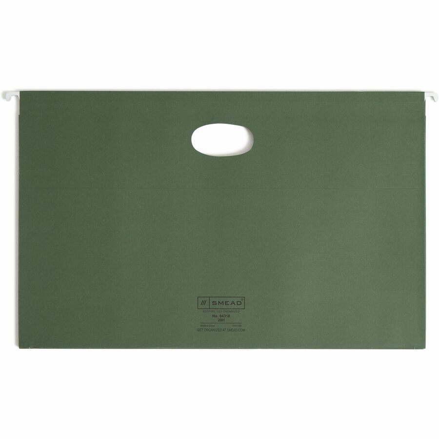 Smead Legal Recycled Hanging Folder - 8 1/2" x 14" - 1 3/4" Expansion - 11 pt. - Standard Green - 30% Recycled - 25 / Box