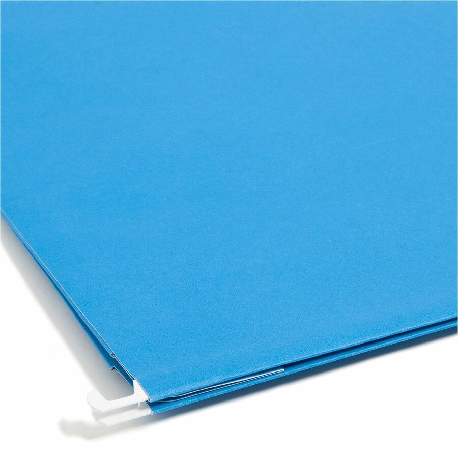 Smead 1/5 Tab Cut Legal Recycled Hanging Folder - 8 1/2" x 14" - 3" Expansion - Top Tab Location - Assorted Tab Position - 11 pt. - Vinyl - Sky Blue - Hanging System - 10% Recycled - 25 / Box