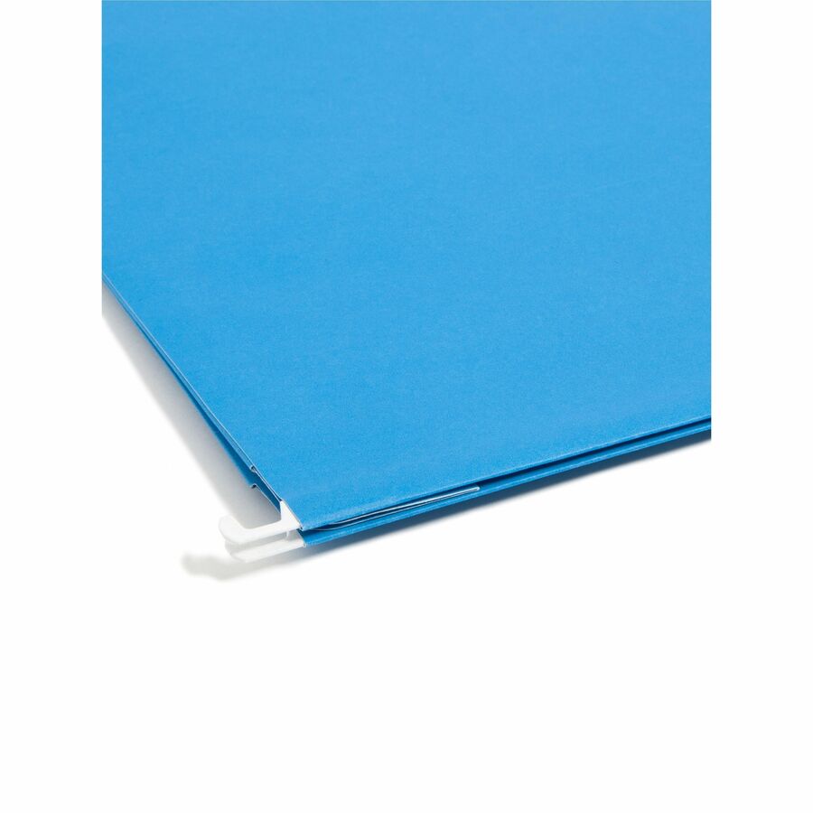 Smead 1/5 Tab Cut Legal Recycled Hanging Folder - 8 1/2" x 14" - 3" Expansion - Top Tab Location - Assorted Tab Position - 11 pt. - Vinyl - Sky Blue - Hanging System - 10% Recycled - 25 / Box