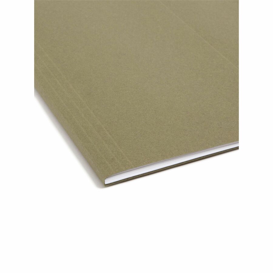 Smead 1/5 Tab Cut Letter Recycled Hanging Folder - 8 1/2" x 11" - Top Tab Location - Assorted Tab Position - 11 pt. - Vinyl - Standard Green - Hanging System - 100% Recycled - 25 / Box