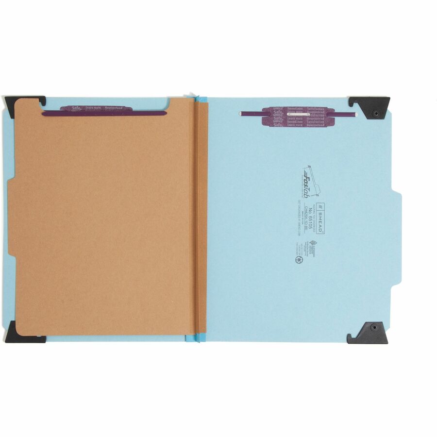 Smead FasTab Hanging Classification Folder, Letter Size, 2/5 Tab Right of Center, 2" Expansion, 2 Fasteners, 1 Divider, Pressboard, Blue, 100% Recycled, 1 Each