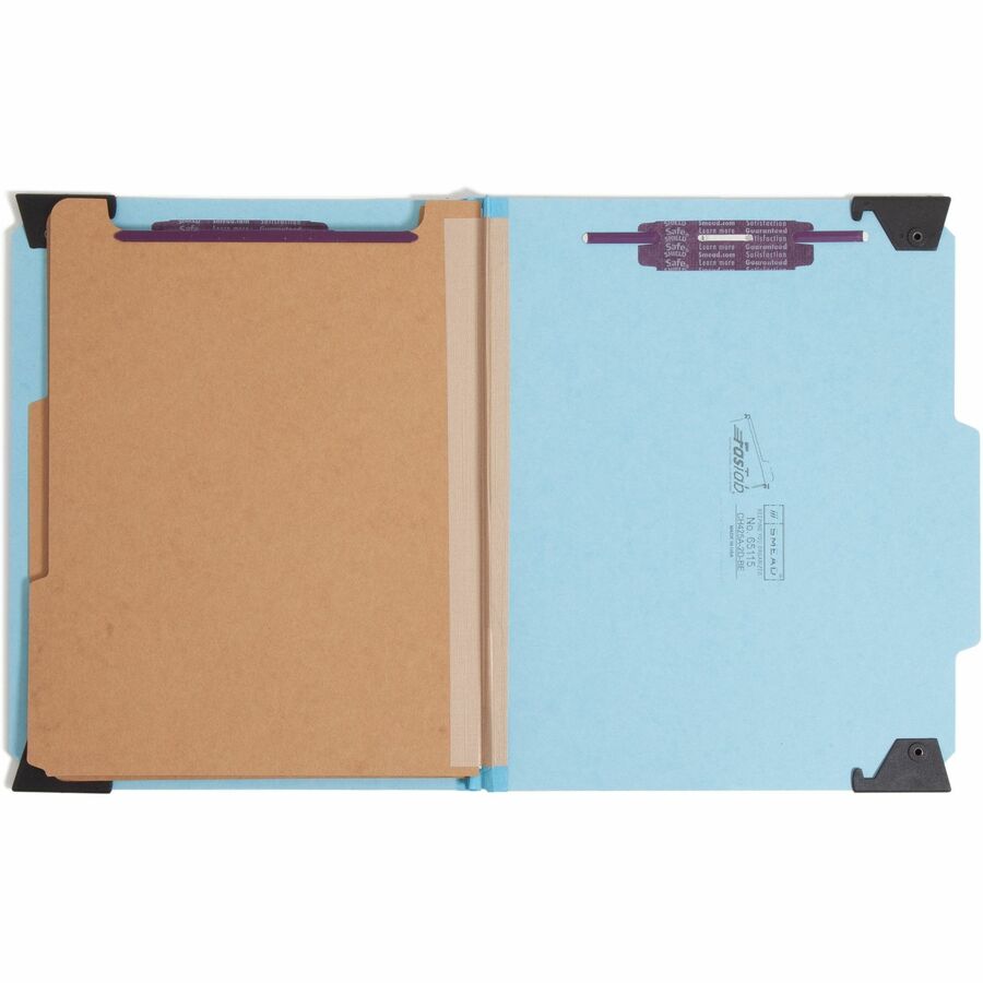 Smead FasTab Hanging Classification Folder, Letter Size, 2/5 Tab Right of Center, 2" Expansion, 2 Fasteners, 2 Dividers, 25 pt. Pressboard, Blue, 100% Recycled, 1 Each