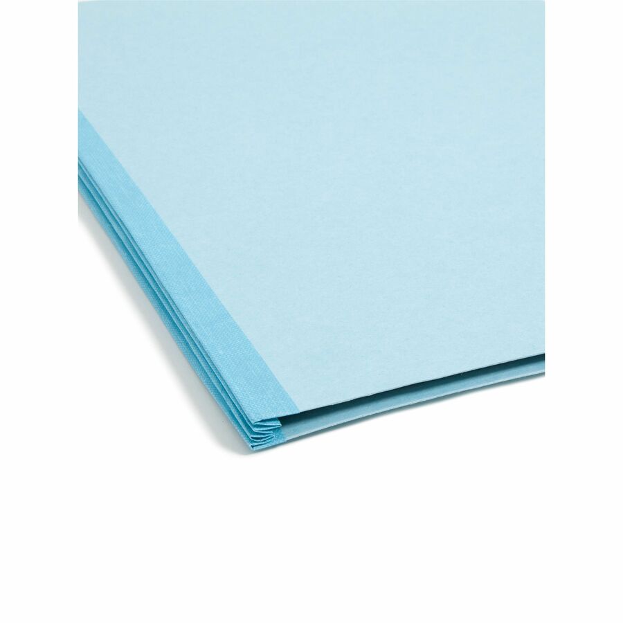 Smead FasTab Hanging Classification Folder, Letter Size, 2/5 Tab Right of Center, 2" Expansion, 2 Fasteners, 2 Dividers, 25 pt. Pressboard, Blue, 100% Recycled, 1 Each