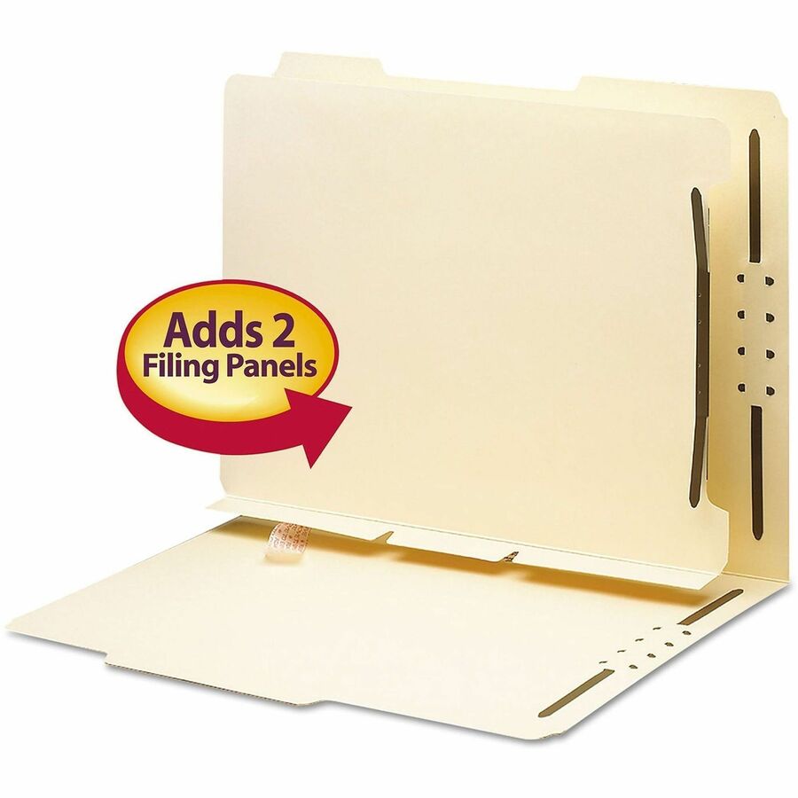 Smead Self-Adhesive Folder Dividers with Twin-Prong Fastener - For Letter 8 1/2" x 11" Sheet - Manila - Manila - 25 / Pack