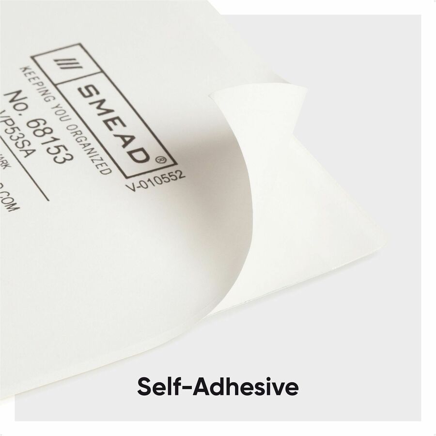 Smead Self-Adhesive Pockets - For 5 5/16" x 3 5/8" Sheet - Clear - Poly - 100 / Box