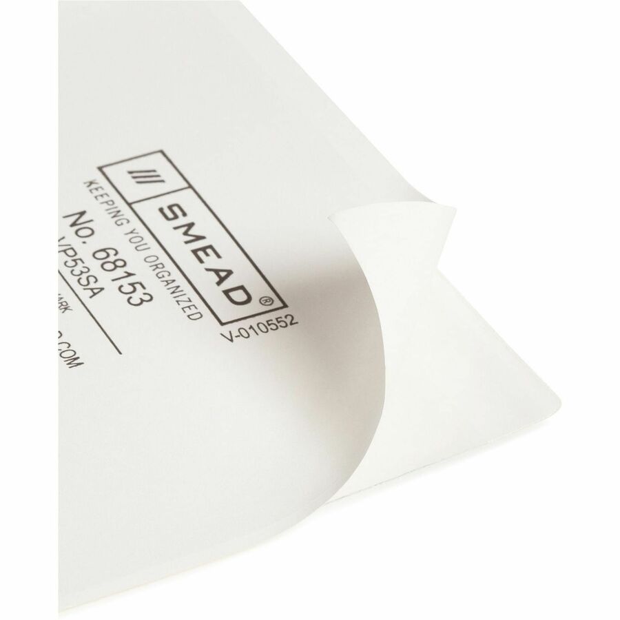Smead Self-Adhesive Pockets - For 5 5/16" x 3 5/8" Sheet - Clear - Poly - 100 / Box