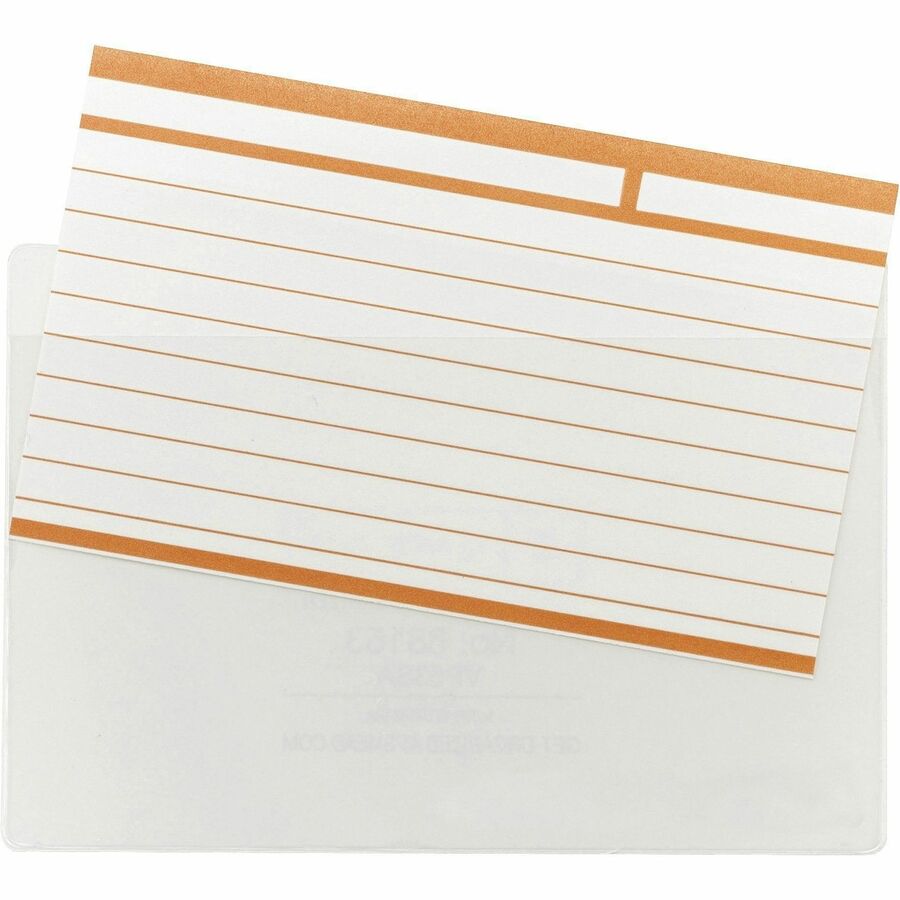 Smead Self-Adhesive Pockets - For 5 5/16" x 3 5/8" Sheet - Clear - Poly - 100 / Box