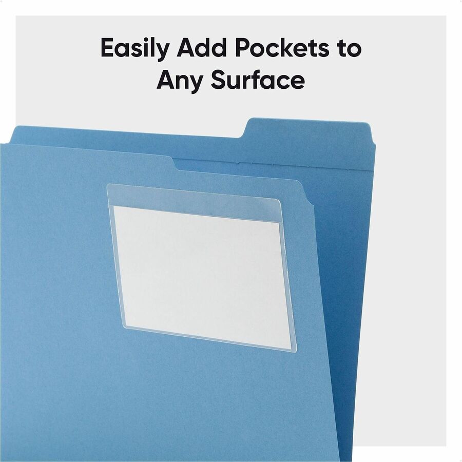 Smead Self-Adhesive Pockets - For 5 5/16" x 3 5/8" Sheet - Clear - Poly - 100 / Box