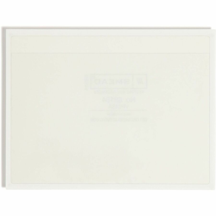 Smead Self-Adhesive Pockets - For 6 1/4" x 4 9/16" Sheet - Clear - Poly - 100 / Box