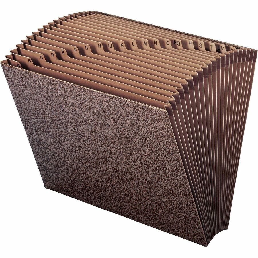 Smead Letter Recycled Expanding File - 8 1/2" x 11" - 7/8" Expansion - 21 Pocket(s) - Redrope - Tear Resistant Gusset - 30% Recycled - 1 Each