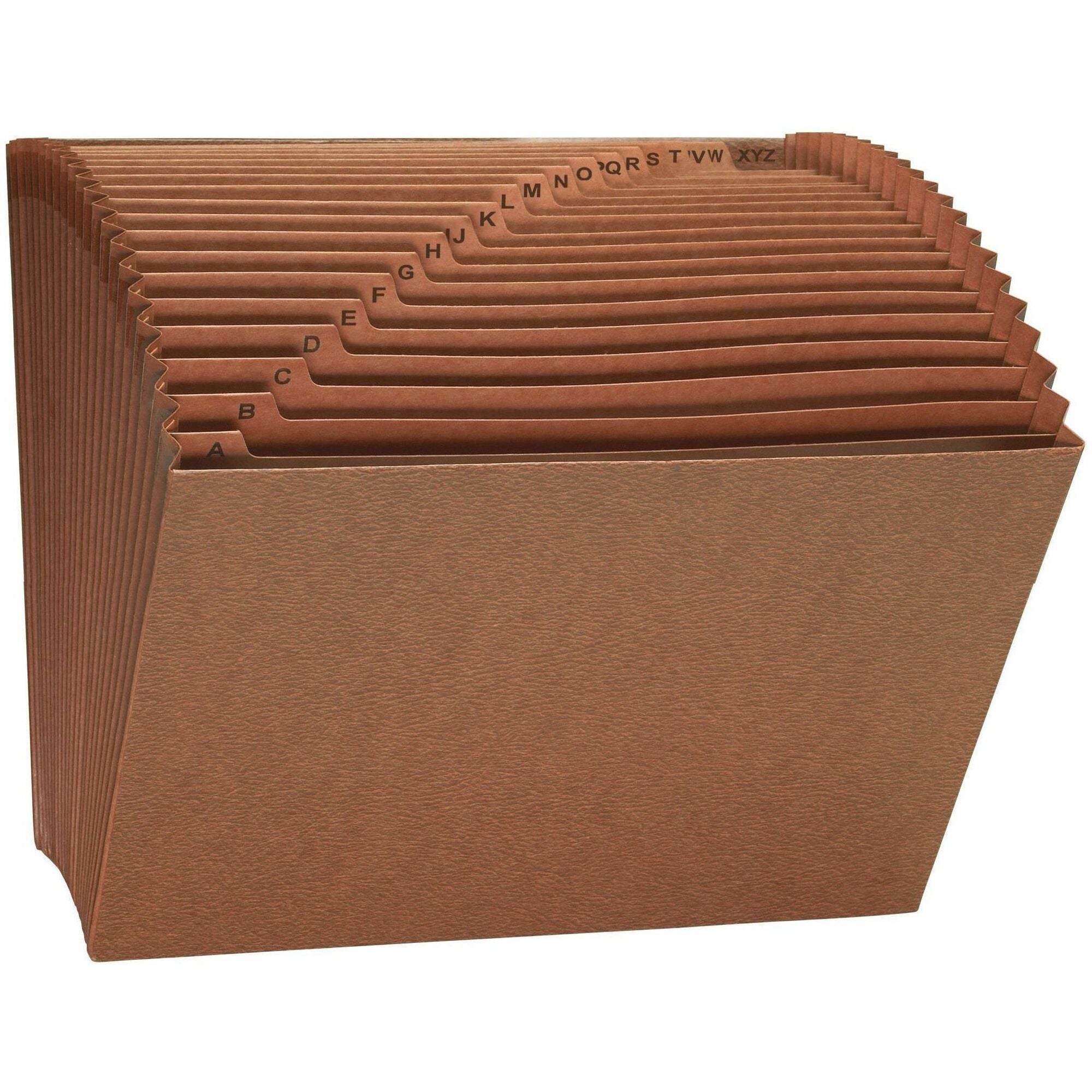 Smead Letter Recycled Expanding File - 8 1/2" x 11" - 7/8" Expansion - 21 Pocket(s) - Redrope - Tear Resistant Gusset - 30% Recycled - 1 Each
