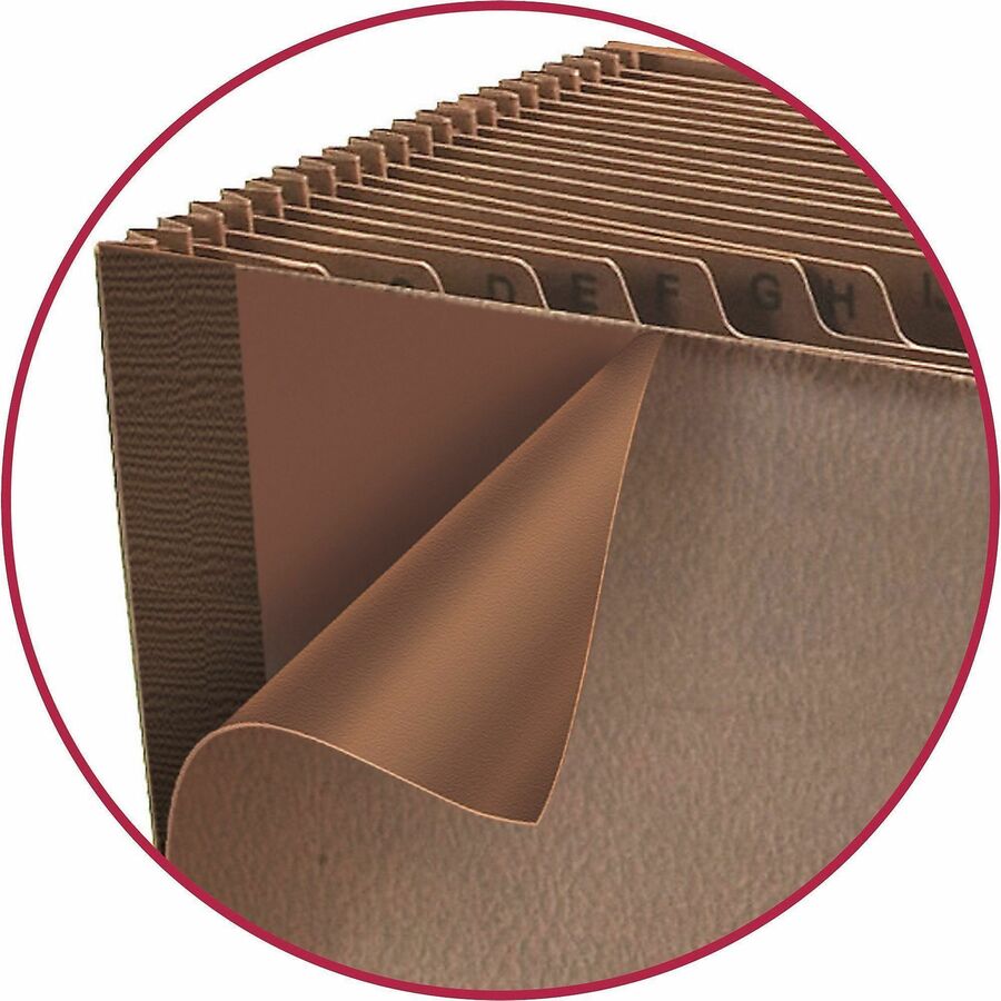 Smead TUFF Legal Recycled Expanding File - 8 1/2" x 14" - 7/8" Expansion - 21 Pocket(s) - Redrope - Tear Resistant, Reinforced Gusset - 30% Recycled - 1 Each
