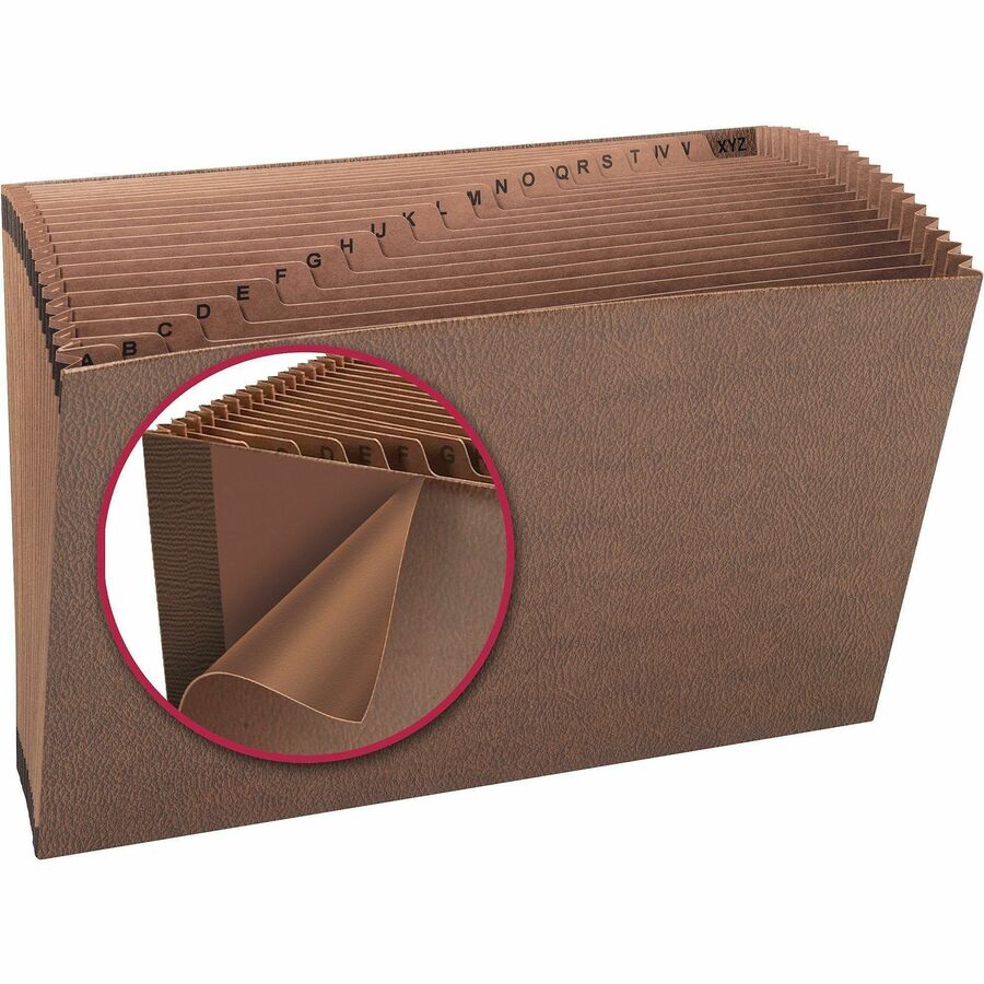 Smead TUFF Legal Recycled Expanding File - 8 1/2" x 14" - 7/8" Expansion - 21 Pocket(s) - Redrope - Tear Resistant, Reinforced Gusset - 30% Recycled - 1 Each