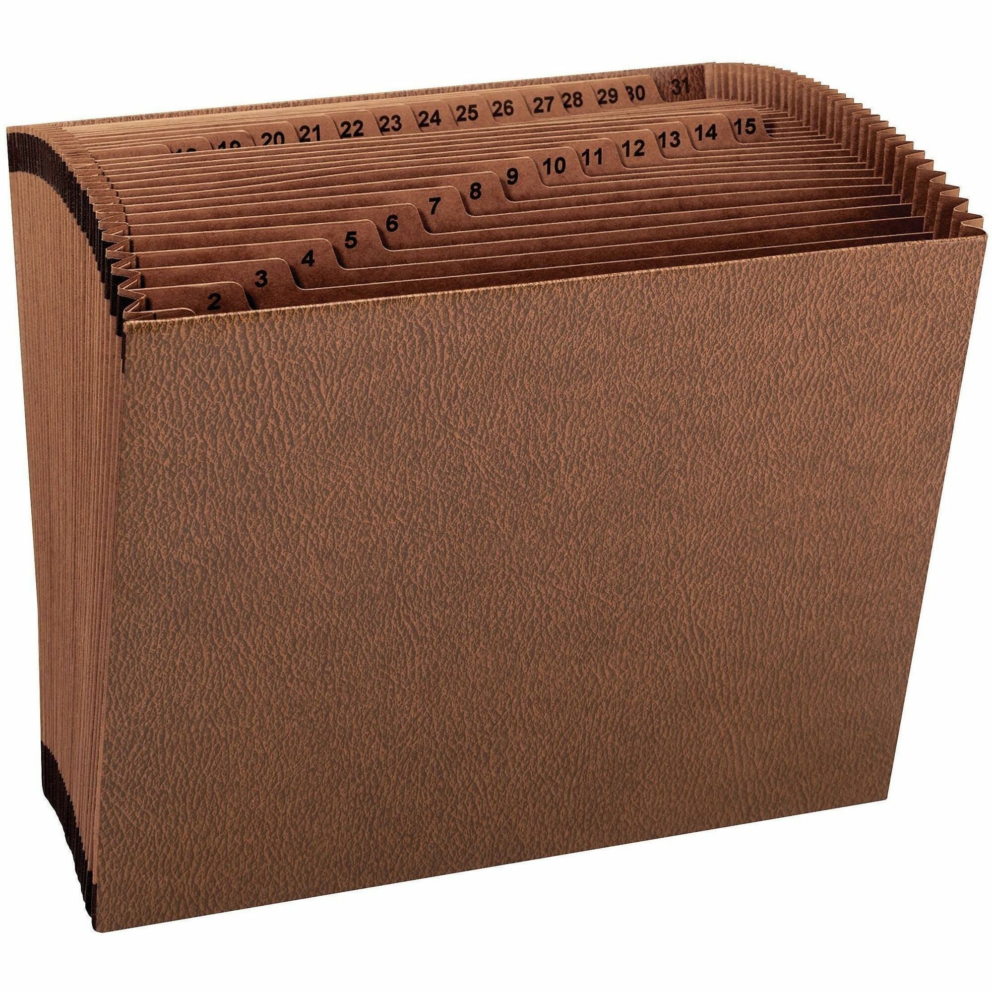 Smead TUFF Letter Recycled Expanding File - 8 1/2" x 11" - 7/8" Expansion - 31 Pocket(s) - Redrope - Reinforced Gusset - 30% Recycled - 1 Each