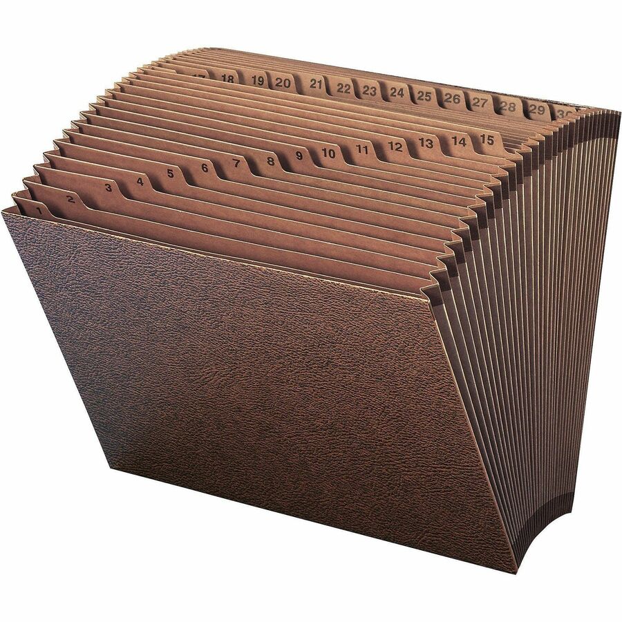 Smead TUFF Letter Recycled Expanding File - 8 1/2" x 11" - 7/8" Expansion - 31 Pocket(s) - Redrope - Reinforced Gusset - 30% Recycled - 1 Each