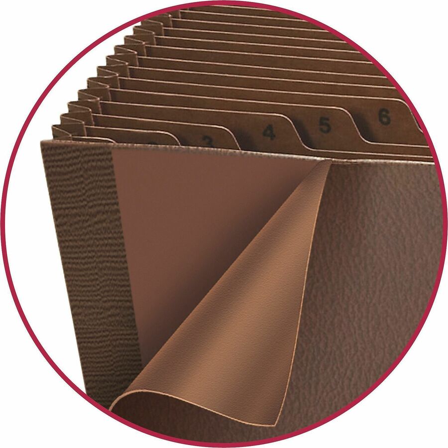 Smead TUFF Letter Recycled Expanding File - 8 1/2" x 11" - 7/8" Expansion - 31 Pocket(s) - Redrope - Reinforced Gusset - 30% Recycled - 1 Each