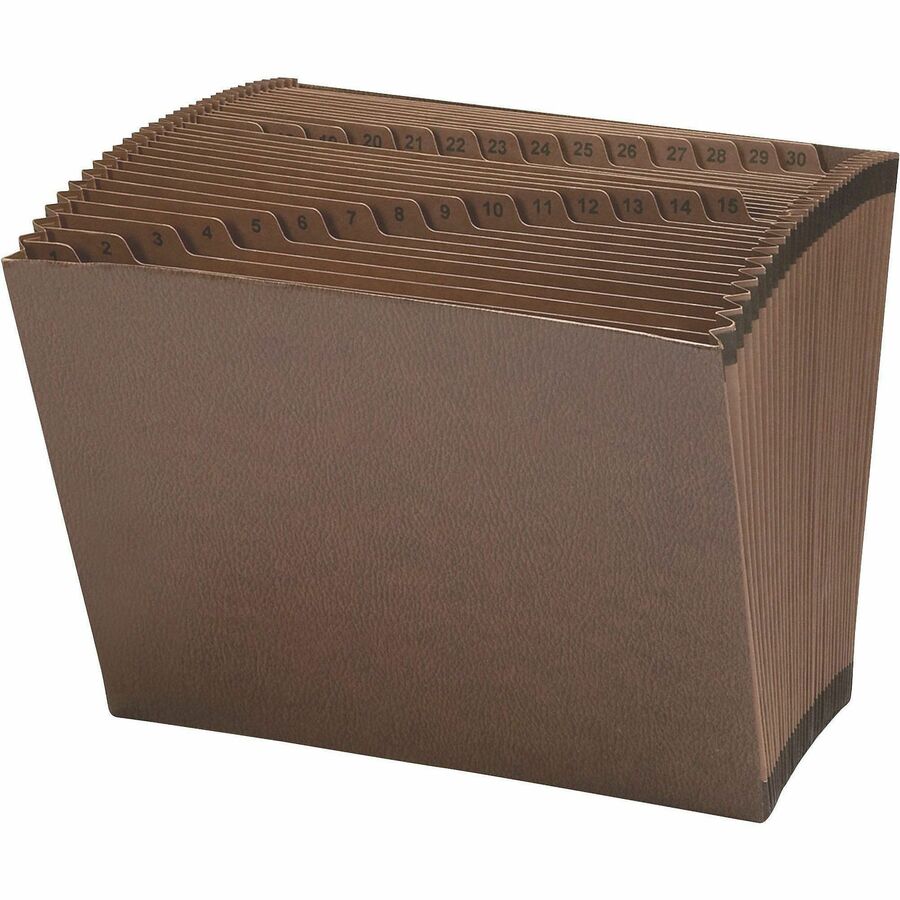 Smead TUFF Letter Recycled Expanding File - 8 1/2" x 11" - 7/8" Expansion - 31 Pocket(s) - Redrope - Reinforced Gusset - 30% Recycled - 1 Each