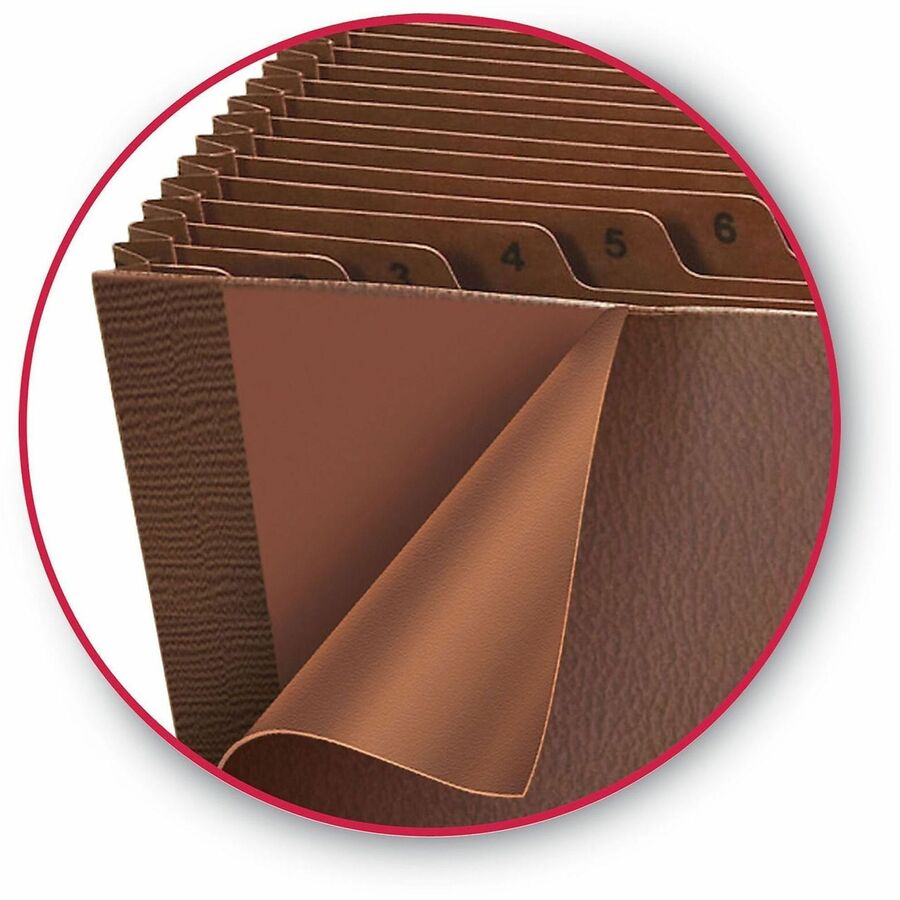 Smead Legal Recycled Expanding File - 8 1/2" x 14" - 7/8" Expansion - 31 Pocket(s) - Redrope - Reinforced Gusset - 30% Recycled - 1 Each