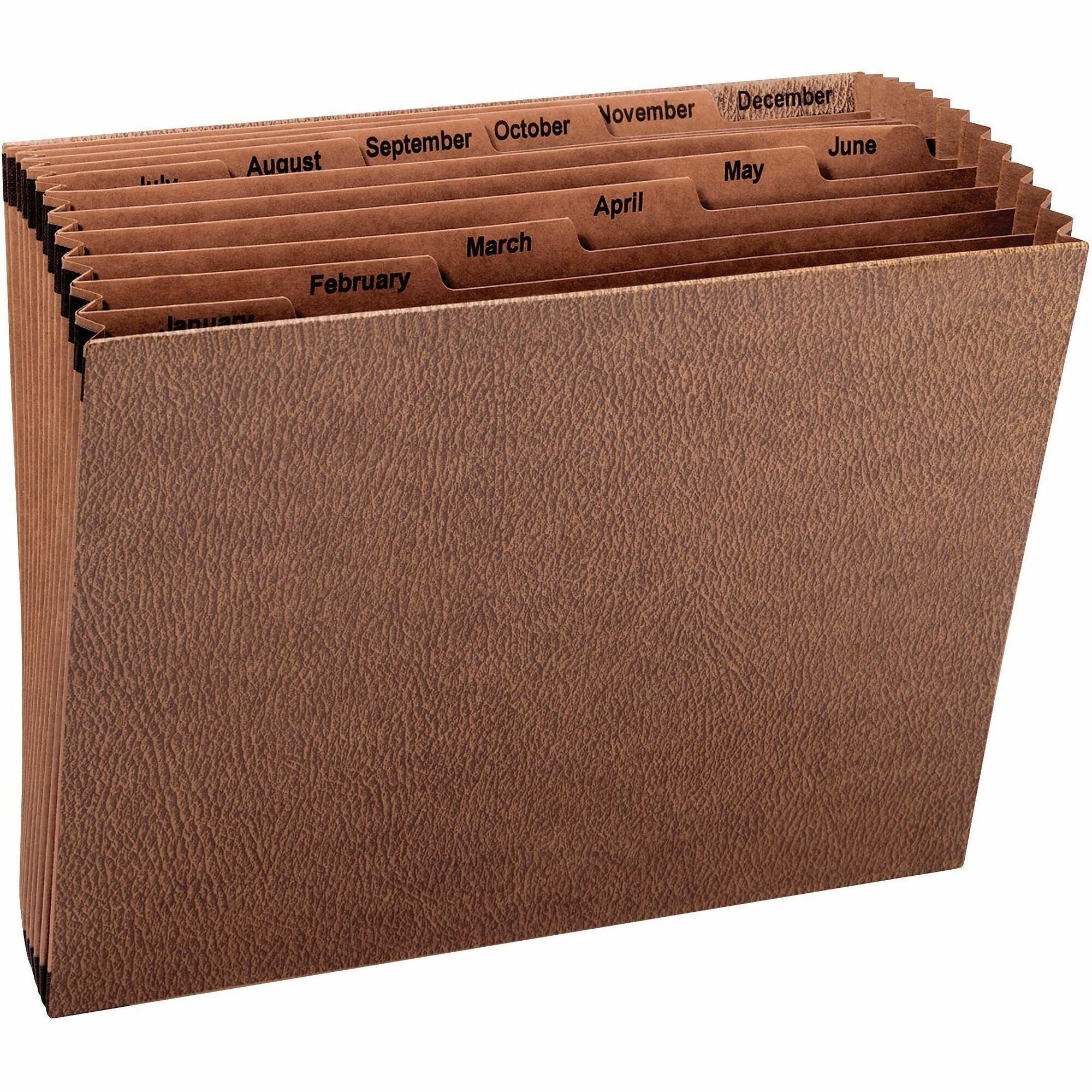 Smead Letter Recycled Expanding File - 8 1/2" x 11" - 7/8" Expansion - 12 Pocket(s) - Redrope - Tear Resistant, Reinforced Gusset - 30% Recycled - 1 Each