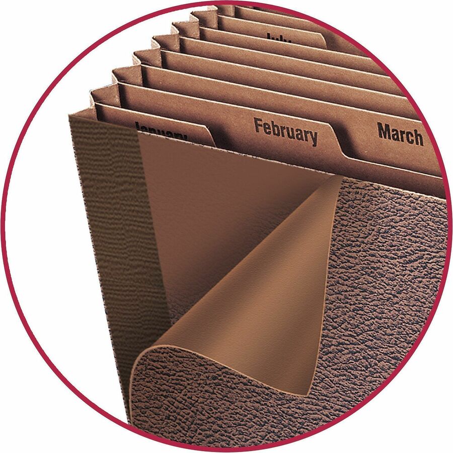 Smead TUFF Legal Recycled Expanding File - 8 1/2" x 14" - 7/8" Expansion - 12 Pocket(s) - Redrope - Tear Resistant, Reinforced Gusset - 30% Recycled - 1 Each