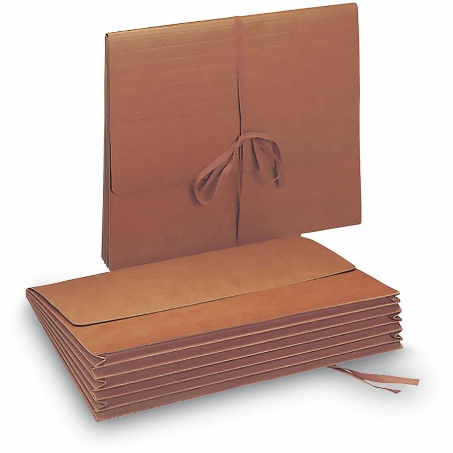 Smead Letter Recycled File Wallet - 8 1/2" x 11" - 5 1/4" Expansion - Redrope - Redrope - Tyvek Gusset, Reinforced Gusset - 30% Recycled - 1 Each