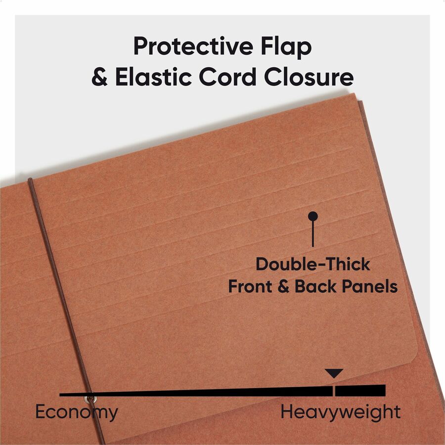 Smead Legal Recycled File Wallet - 8 1/2" x 14" - 5 1/4" Expansion - Redrope - Elastic Closure Flap - 30% Recycled - 10 / Box