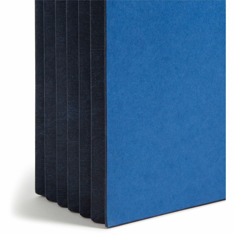 Smead Letter Recycled File Wallet - 8 1/2" x 11" - 5 1/4" Expansion - Navy - Elastic Closure, Reinforced Gusset - 10% Recycled - 1 Each