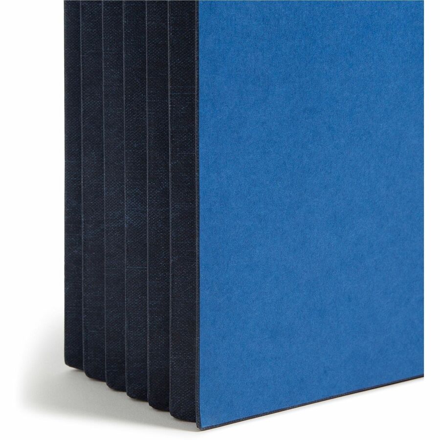 Smead Letter Recycled File Wallet - 8 1/2" x 11" - 5 1/4" Expansion - Navy - Elastic Closure, Reinforced Gusset - 10% Recycled - 1 Each