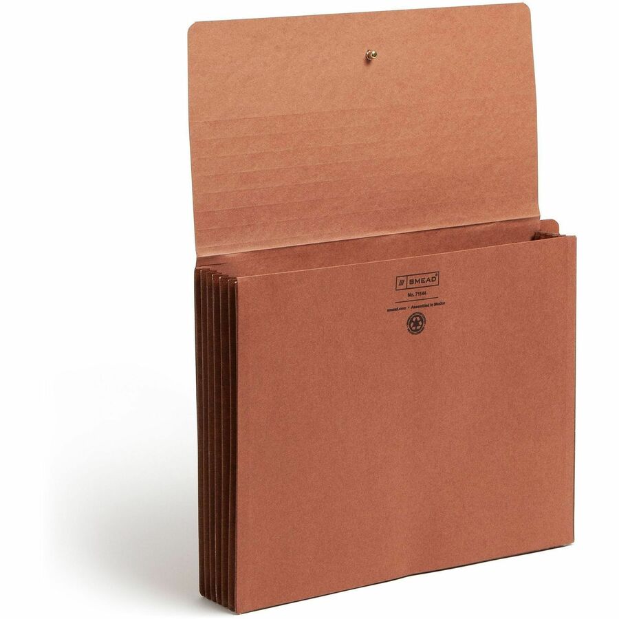 Smead Letter Recycled File Wallet - 8 1/2" x 11" - 5 1/4" Expansion - 2 Plys - Redrope - Flap, Tear Resistant, Elastic Closure - 30% Recycled - 10 / Box