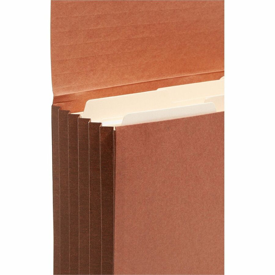 Smead Letter Recycled File Wallet - 8 1/2" x 11" - 5 1/4" Expansion - 2 Plys - Redrope - Flap, Tear Resistant, Elastic Closure - 30% Recycled - 10 / Box