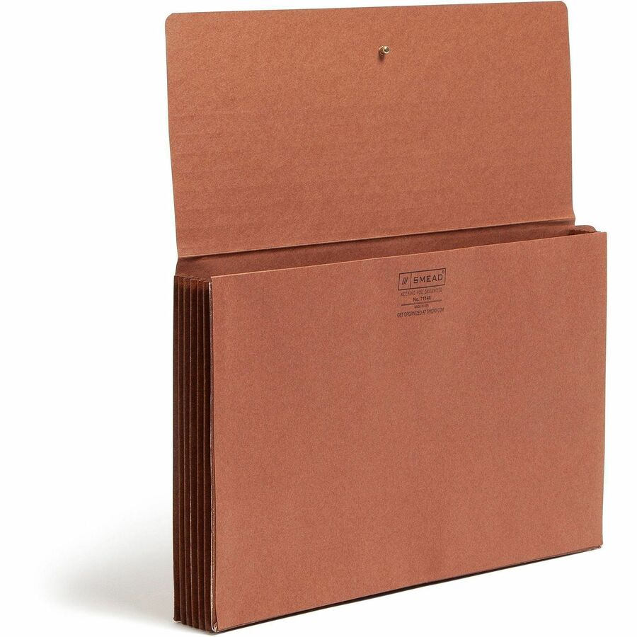 Smead Legal Recycled File Wallet - 8 1/2" x 14" - 5 1/4" Expansion - End Tab Location - 12.5 pt. - Redrope - Flap, Tear Resistant, Rounded Corner, Reinforced Gusset - 30% Recycled - 10 / Box