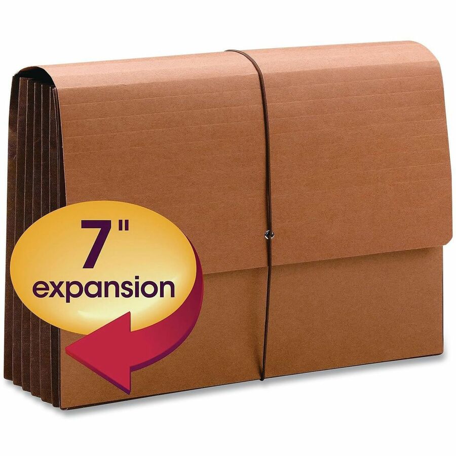 12 3/8" x 10" - 7" Expansion - Top Tab Location - Redrope - Redrope - Tear Resistant, Reinforced Gusset, Elastic Closure, Flap Closure - 30% Recycled - 1 Each