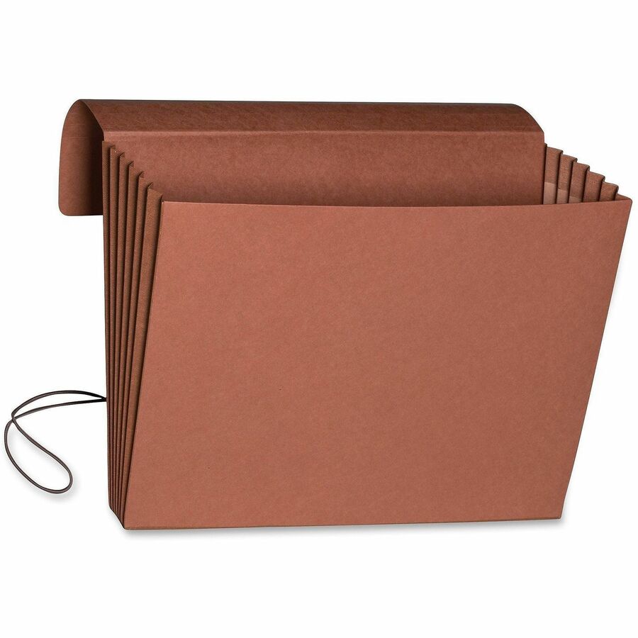 Smead Letter Recycled File Wallet - 8 1/2" x 11" - 5 1/4" Expansion - Top Tab Location - Redrope - Elastic Closure, Flap, Reinforced Gusset - 30% Recycled - 1 Each