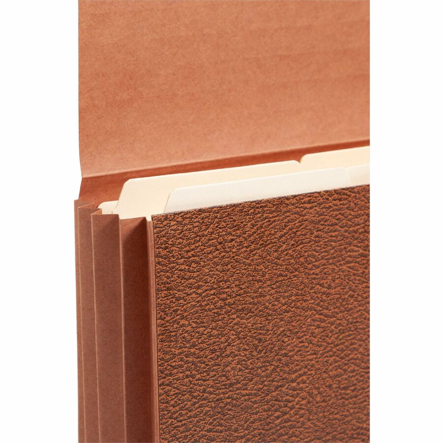 Smead Letter Recycled File Wallet - 8 1/2" x 11" - 3 1/2" Expansion - Redrope - Elastic Closure, Reinforced Gusset, Flap - 30% Recycled - 1 Each