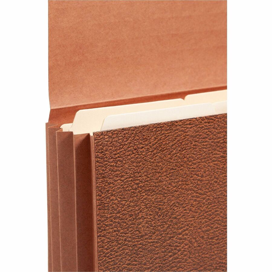 Smead Letter Recycled File Wallet - 8 1/2" x 11" - 3 1/2" Expansion - Redrope - Elastic Closure, Reinforced Gusset, Flap - 30% Recycled - 1 Each