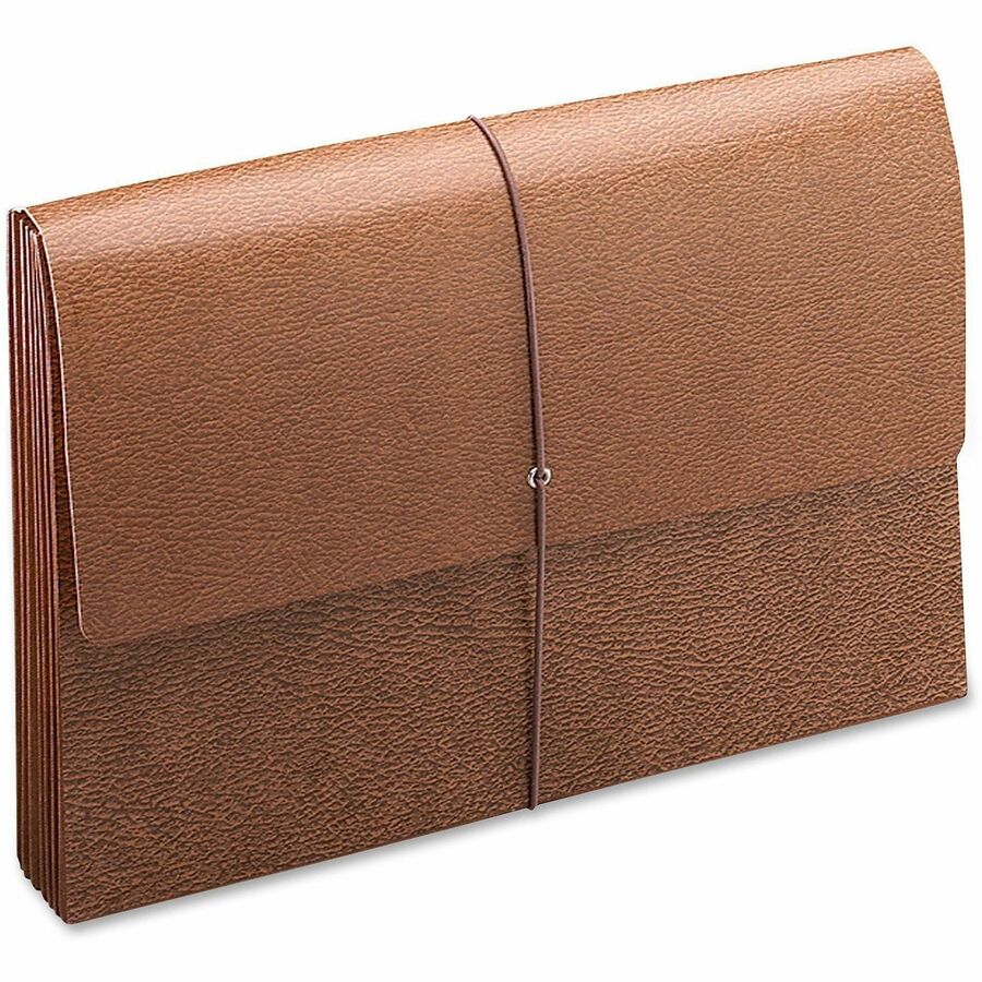 Smead Legal Recycled File Wallet - 8 1/2" x 14" - 3 1/2" Expansion - Redrope - Reinforced Gusset, Elastic Closure, Flap - 30% Recycled - 1 Each