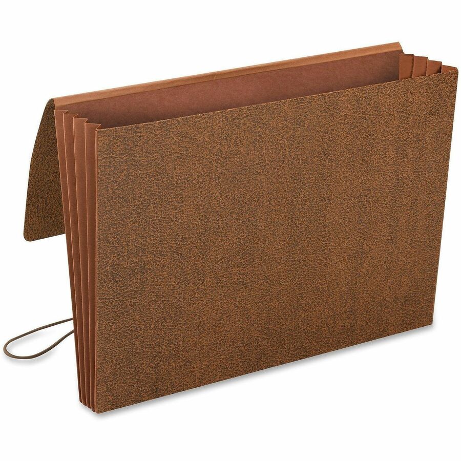 Smead Legal Recycled File Wallet - 8 1/2" x 14" - 3 1/2" Expansion - Redrope - Reinforced Gusset, Elastic Closure, Flap - 30% Recycled - 1 Each