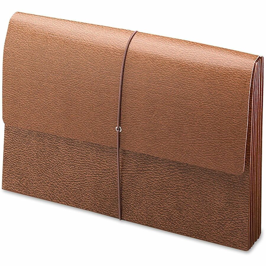 Smead Legal Recycled File Wallet - 8 1/2" x 14" - 3 1/2" Expansion - Redrope - Reinforced Gusset, Elastic Closure, Flap - 30% Recycled - 1 Each