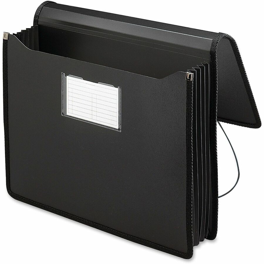 Smead Letter File Wallet - 8 1/2" x 11" - 5 1/4" Expansion - Front Pocket(s) - Poly - Black - 1 Each