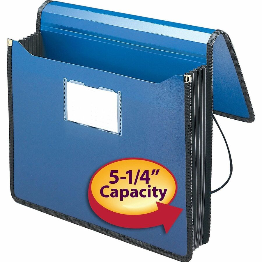 Smead Letter File Wallet - 8 1/2" x 11" - 5 1/4" Expansion - Front Pocket(s) - Poly - Navy Blue - 1 Each