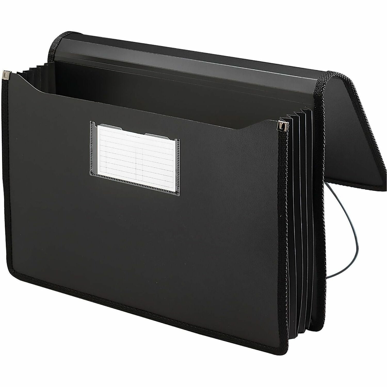 8 1/2" x 14" , 8 1/2" x 11" - 5 1/4" Expansion - Front Pocket(s) - Poly - Black - 1 Each