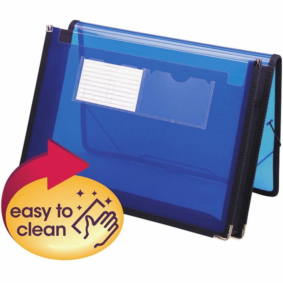 Smead Letter File Wallet - 8 1/2" x 11" - 2 1/4" Expansion - 2 Front Pocket(s) - Polypropylene - Blue - 1 Each