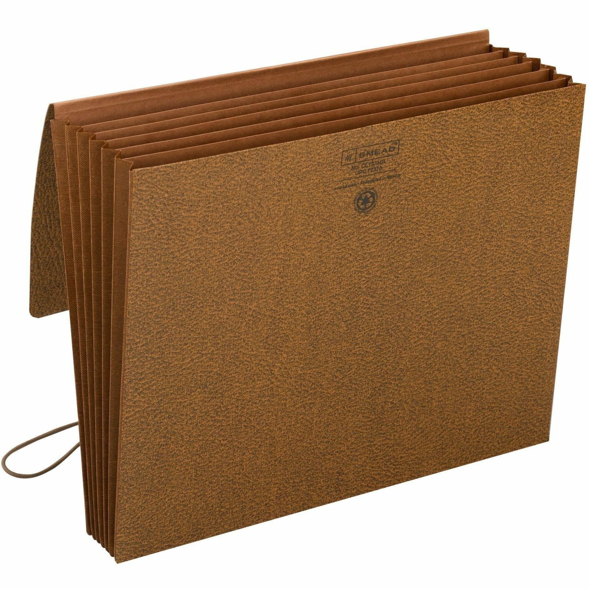 Smead Letter Recycled File Wallet - 8 1/2" x 11" - 5 1/4" Expansion - 6 Pocket(s) - Tyvek - Redrope - Flap, Elastic Closure, Reinforced - 30% Recycled - 1 Each