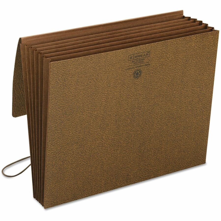 Smead Letter Recycled File Wallet - 8 1/2" x 11" - 5 1/4" Expansion - 6 Pocket(s) - Tyvek - Redrope - Flap, Elastic Closure, Reinforced - 30% Recycled - 1 Each