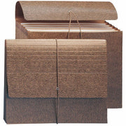 Smead Letter Recycled File Wallet - 8 1/2" x 11" - 5 1/4" Expansion - 6 Pocket(s) - Redrope - Elastic Closure - 30% Recycled - 10 / Box