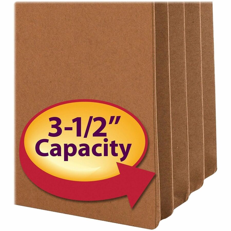 Smead 2/5 Tab Cut Letter Recycled File Pocket - 8 1/2" x 11" - 3 1/2" Expansion - Top Tab Location - Right Tab Position - 9 pt. - Redrope - Tear Proof, Reinforced Gusset, Durable - 30% Recycled - 25 / Box