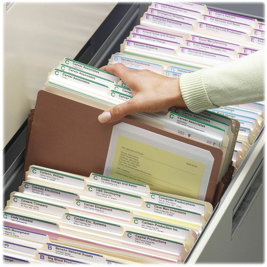 Smead Straight Tab Cut Letter Recycled File Pocket - 8 1/2" x 11" - 1 3/4" Expansion - Top Tab Location - 12.5 pt. - Redrope - Tear Proof - 30% Recycled - 25 / Box