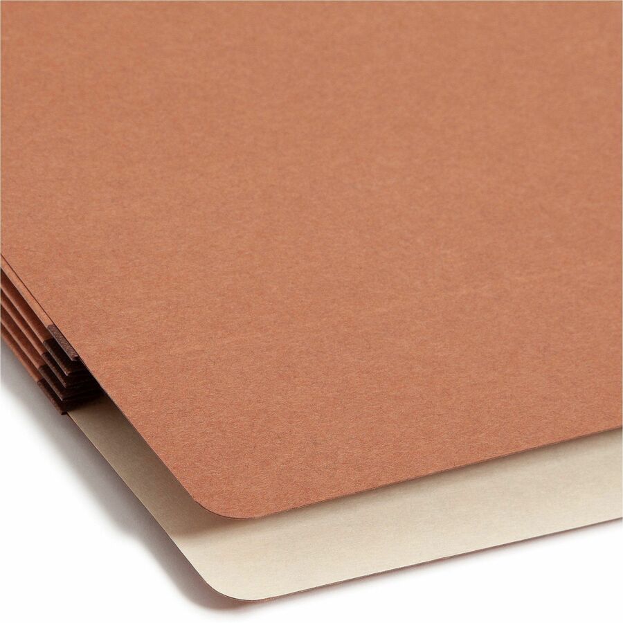 Smead Straight Tab Cut Letter Recycled File Pocket - 8 1/2" x 11" - 3 1/2" Expansion - Top Tab Location - 12.5 pt. - Redrope - Tear Proof, Tear Resistant, Rounded Corner, Reinforced Gusset - 30% Recycled - 25 / Box